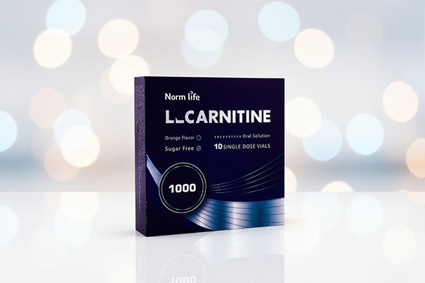 ویال ال کارنیتین 1000 نورم لایف روی سطح سفید