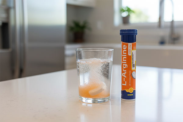 قرص جوشان ال آرژنین آریا دارو در حال حل شدن در آب