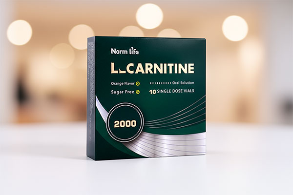 ویال ال کارنیتین 2000 نورم لایف روی سطح سفید