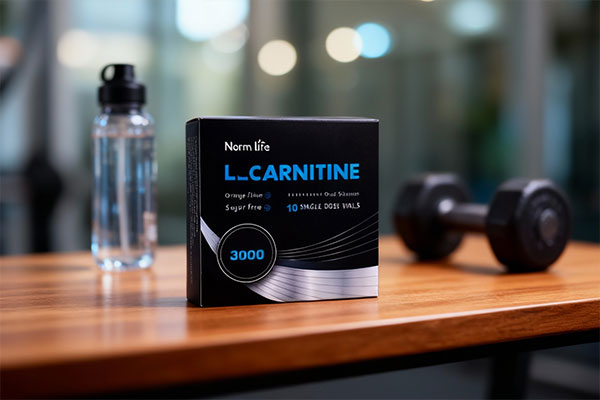 مکمل ال کارنیتین 3000 نورم لایف در کنار وسایل ورزشی