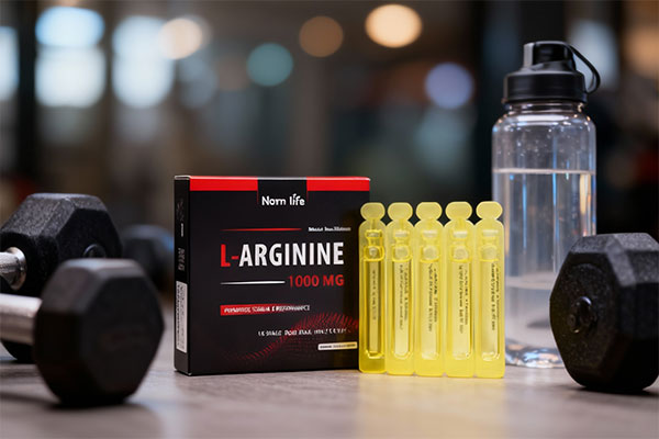 ویال ال آرژنین نورم لایف کنار تجهیزات ورزشی