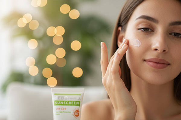 فرد در حال استفاده از کرم ضد آفتاب بی رنگ سبو فارما SPF50