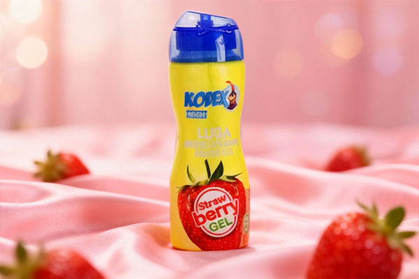 ژل لوبریکنت توت فرنگی کدکس روی پارچه ابریشمی