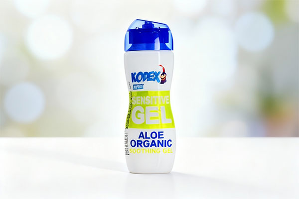 ژل لوبریکانت حساس کدکس آلوئه ورا روی سطح سفید