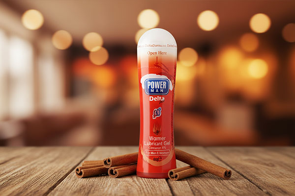 ژل لوبریکانت گرم کننده پاورمن دلتازکس با دارچین و عناصر طبیعی