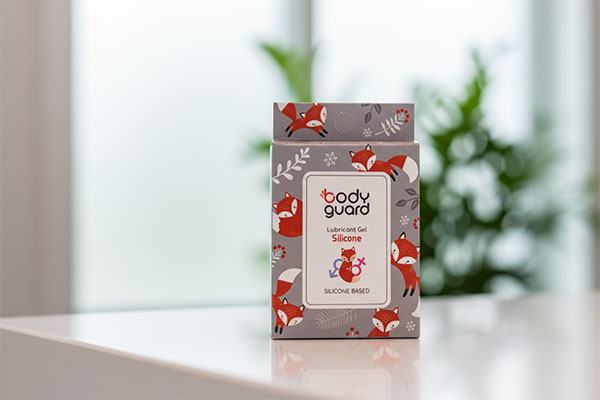 ساشه ژل لوبریکانت سیلیکونی بادیگارد روی پیشخوان حمام