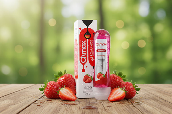 ژل روان کننده کلایمکس توت فرنگی با توت فرنگی تازه