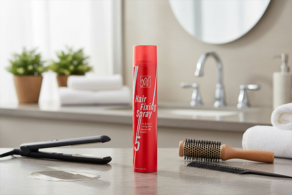 اسپری حالت دهنده مو قوی مای کنار ابزارهای آرایش مو