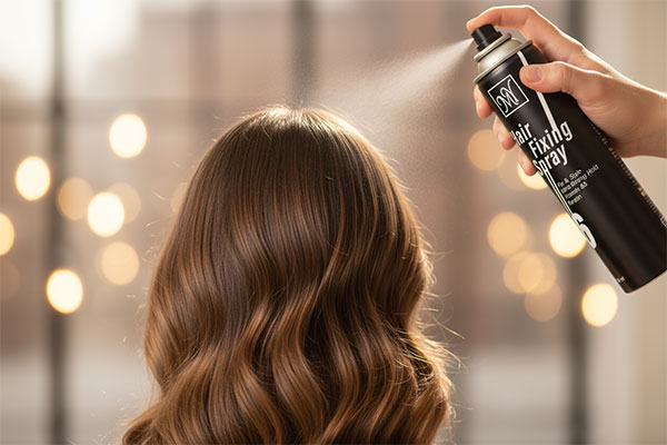 اسپری حالت دهنده مو خیلی قوی مای در حال استفاده