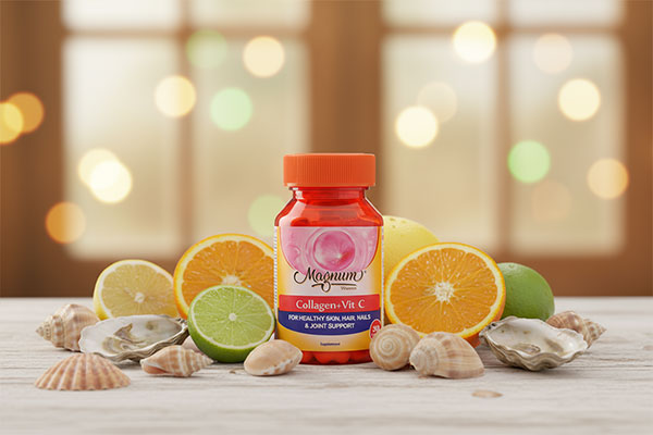 کپسول کلاژن و ویتامین سی مگنوم با عناصر طبیعی دریا و مرکبات