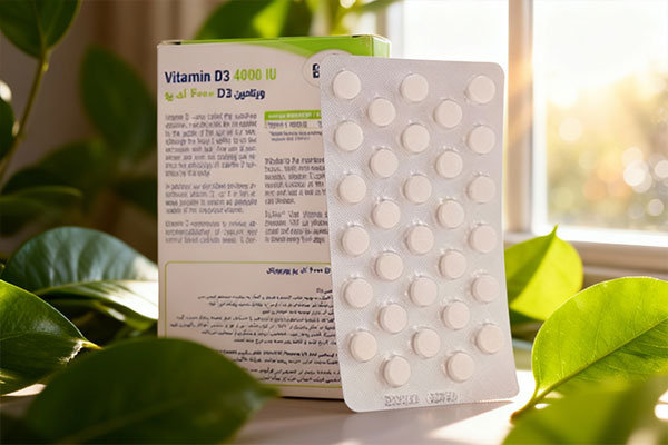 قرص ویتامین د3 4000 یوروویتال در محیط طبیعی