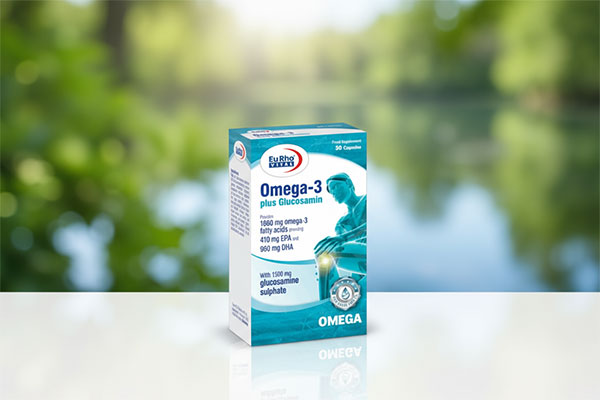 کپسول امگا 3 پلاس گلوکوزامین یوروویتال برای سلامت مفاصل