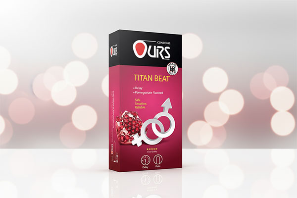 کاندوم تاخیری انار مدل Titan Beat اورز 12 عددی روی سطح سفید