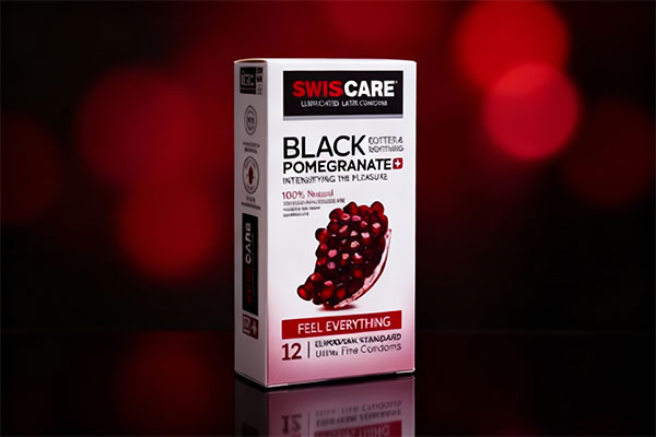 طراحی خاردار کاندوم انار سیاه سوئیس کر برای افزایش لذت