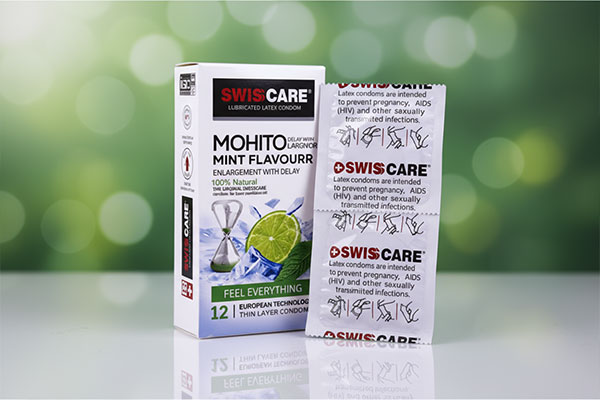 طراحی خاردار و شیاردار کاندوم تاخیری موهیتو سوئیس کر