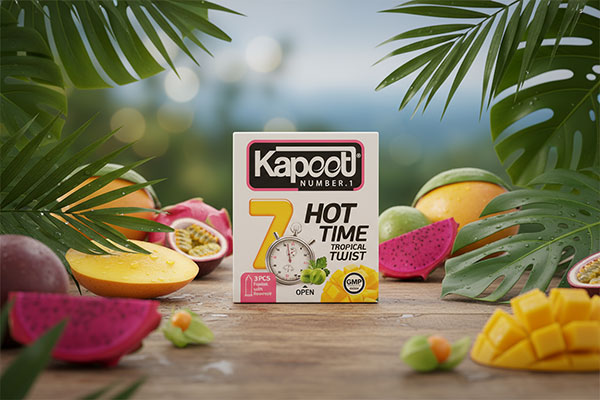 کاندوم تاخیری 7 Hot Time کاپوت در فضایی با عناصر استوایی