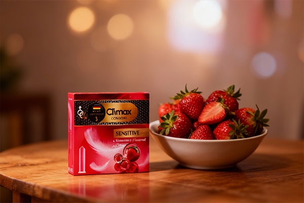 کاندوم حساس کلایمکس با رایحه توت فرنگی