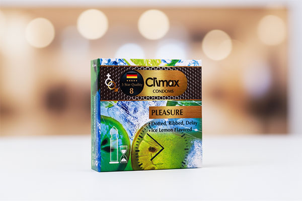 بستهبندی کاندوم خاردار شیاردار تاخیری کلایمکس مدل Pleasure