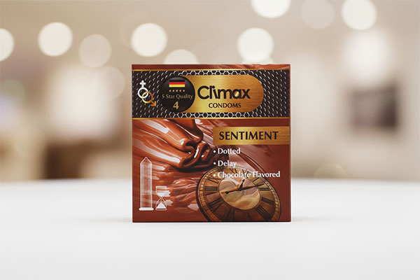 بسته‌بندی کاندوم خاردار شکلاتی کلایمکس 3 عددی