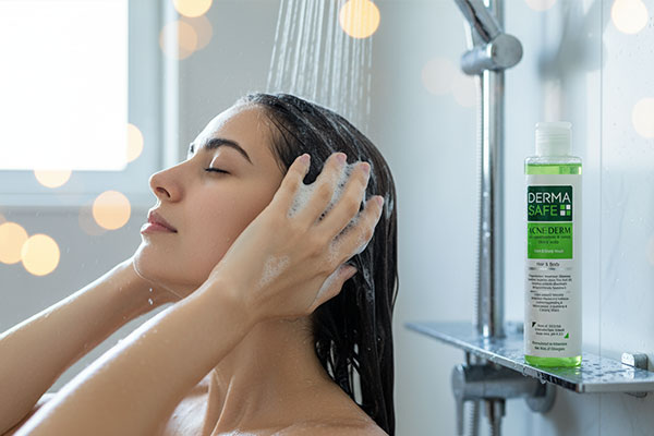 استفاده از شامپو کنترل‌کننده چربی درماسیف برای پوست چرب