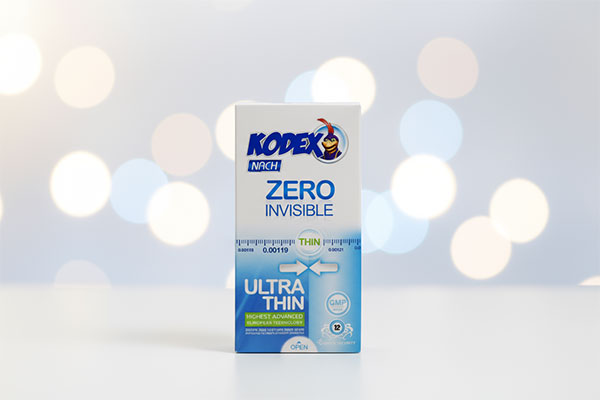 بسته‌بندی کاندوم فوق نازک زیرو کدکس 12 عددی