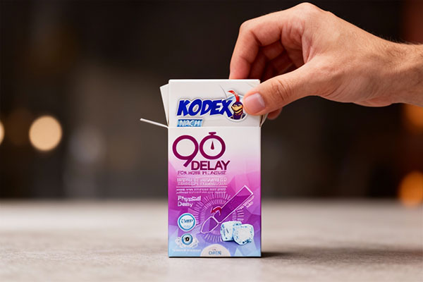 نحوه باز کردن بسته‌بندی کاندوم تاخیری 90 دقیقه کدکس