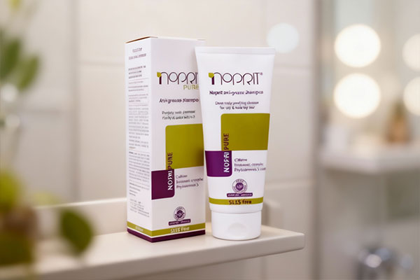 شستشوی مو با شامپو کنترل کننده چربی نوپری پیور نوپریت
