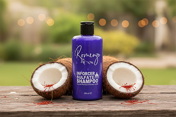 شامپو بدون سولفات موهای رنگ شده رومنزو با مواد طبیعی