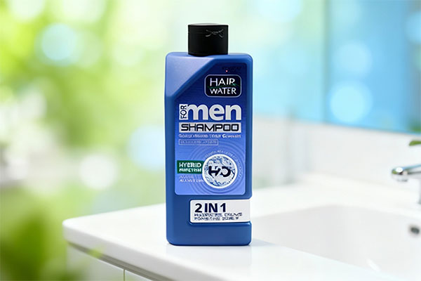 شامپو آبرسان هیر واتر آقایان کامان روی پیشخوان حمام