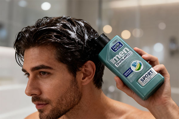 استفاده از شامپو ضد شوره اسپرت هیر واتر کامان توسط آقایان