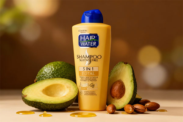 شامپو کامل 5 در 1 بدون سولفات هیر واتر کامان روی پیشخوان
