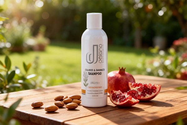شامپو موهای رنگ شده دلانو با مواد طبیعی آرگان و انار