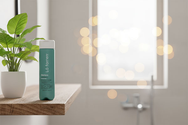 شامپو کنترل چربی لافارر در کنار گیاهان طبیعی