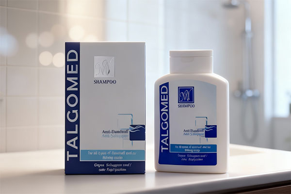 شامپو ضد شوره تالگومد مای روی پیشخوان حمام