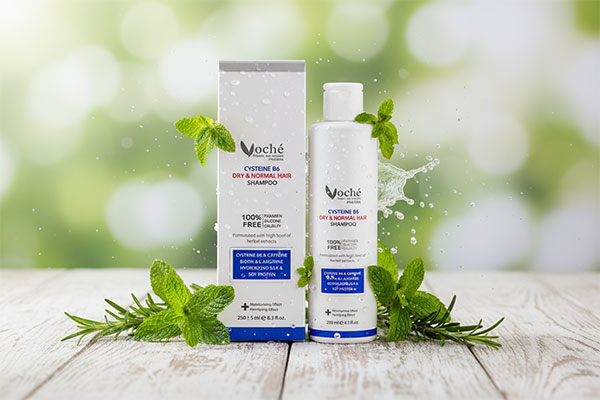شامپو سیستئین B6 وچه در کنار عناصر طبیعی مراقبت از مو