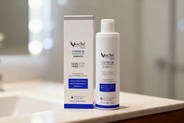 شامپو تقویت‌ کننده موهای چرب سیستئین B6 وچه روی میز حمام