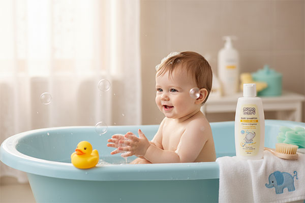 حمام نوزاد با شامپو سر نوزاد ماما بیبی