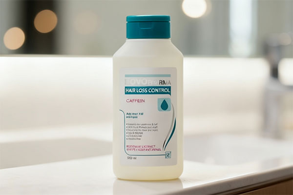 شامپو ضد ریزش نووفارما مای روی پیشخوان حمام