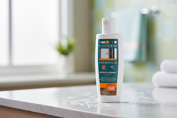 شامپو تقویت‌ کننده موهای خشک کراستم دی اویدرم روی پیشخوان حمام