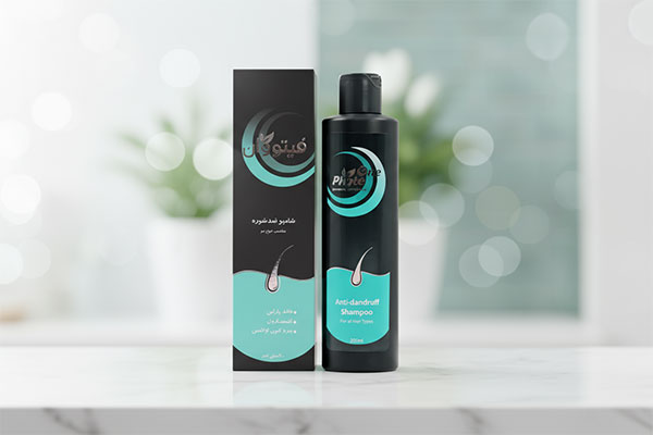 شامپو ضد شوره فیتووان روی پیشخوان سفید