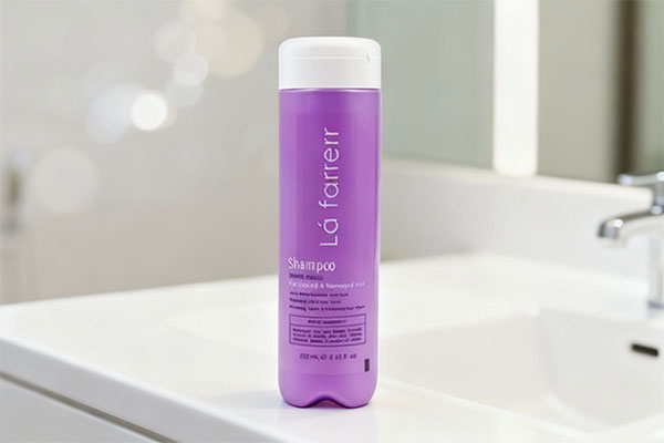 شامپو موهای رنگ شده لافارر روی میز سفید