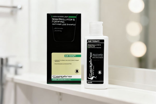 شامپو تقویت کننده موهای چرب سپیژن روی قفسه حمام