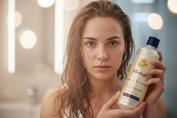 شامپو پوست سر چرب و موهای خشک ۱ مورینگا برای تنظیم چربی و آبرسانی مو