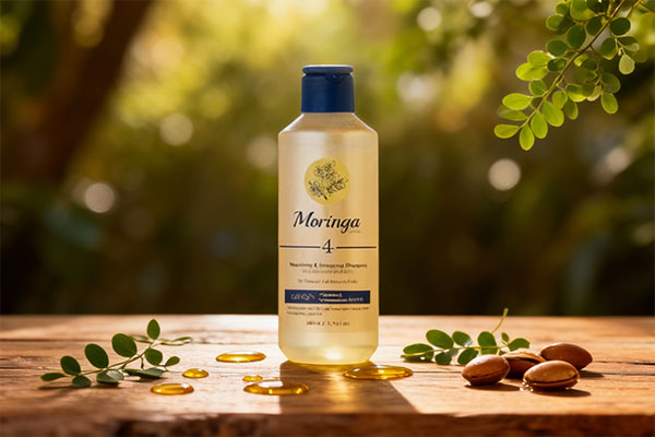 شامپو مورینگا ۴ با ترکیبات طبیعی مانند روغن آرگان و مورینگا