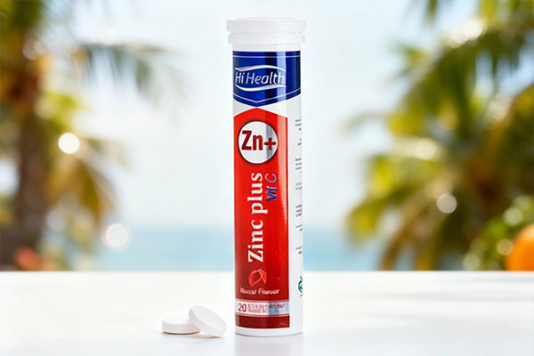 بسته‌بندی قرص جوشان زینک پلاس های هلث