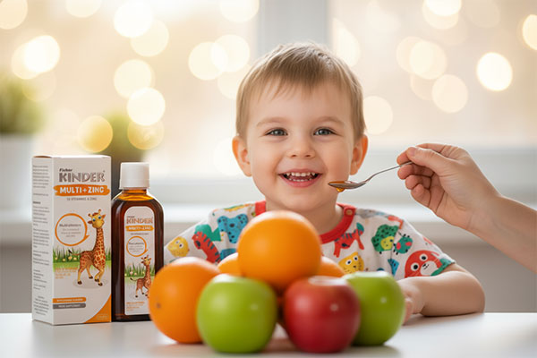 شربت مولتی زینک فیشر کیندر برای رشد کودکان