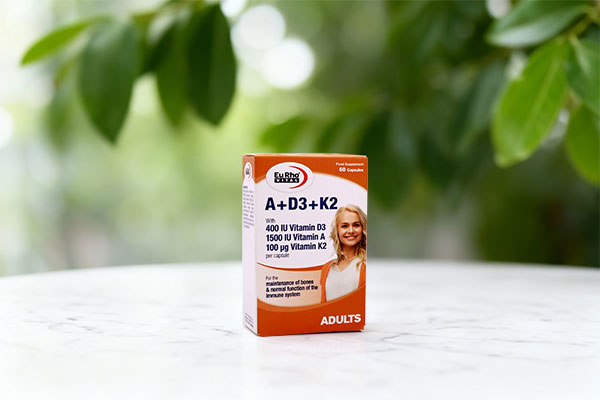 کپسول ویتامین A+D3+K2 یورویتال برای سلامت استخوان و سیستم ایمنی