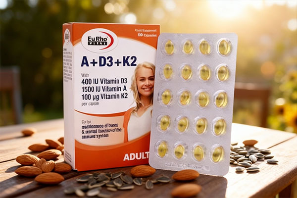 مکمل ویتامین آ و د3 و کا2 یوروویتال برای سلامت پوست و بینایی