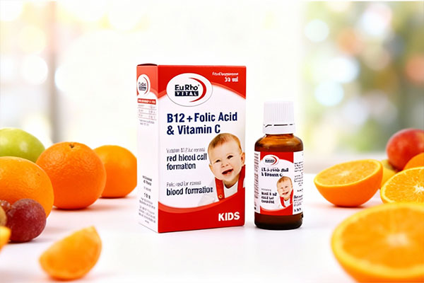 قطره ب12 فولیک اسید یوروویتال با طعم پرتقال