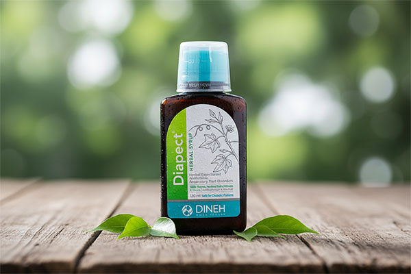 تصویر شربت خلط آور دیاپکت دینه با جزئیات بستهبندی